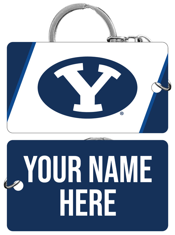 Brigham Young Cougars Customizable Acrylic Keychain 1.5" x 2.75" Officially Licensed Collegiate Product 2-Pack