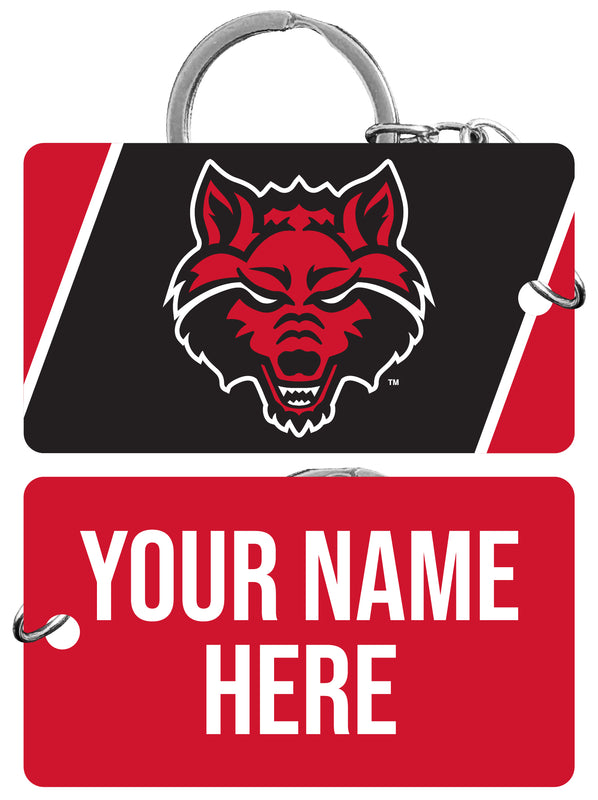 Arkansas State Customizable Acrylic Keychain 1.5" x 2.75" Officially Licensed