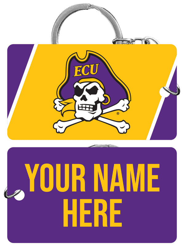 East Carolina Pirates Customizable Acrylic Keychain 1.5" x 2.75" Officially Licensed