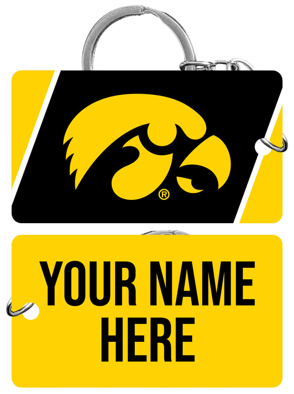Iowa Hawkeyes Customizable Acrylic Keychain 1.5" x 2.75" Officially Licensed