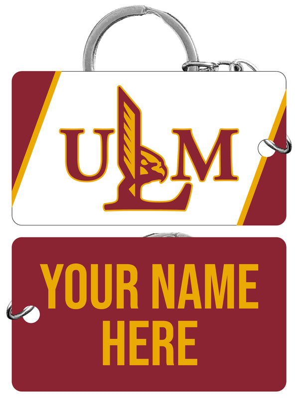University of Louisiana Monroe Customizable Acrylic Keychain 1.5" x 2.75" Officially Licensed