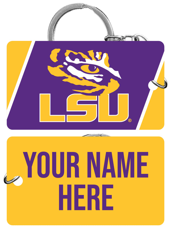 LSU Tigers Customizable Acrylic Keychain 1.5" x 2.75" Officially Licensed