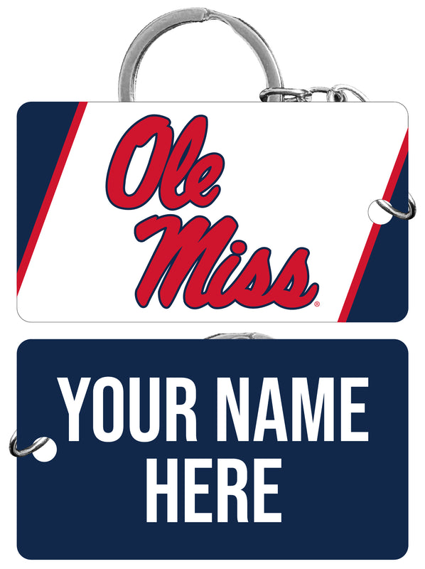 Mississippi Rebels "Ole Miss" Customizable Acrylic Keychain 1.5" x 2.75" Officially Licensed