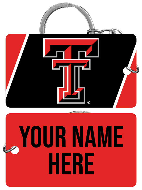Texas Tech Red Raiders Customizable Acrylic Keychain 1.5" x 2.75" Officially Licensed