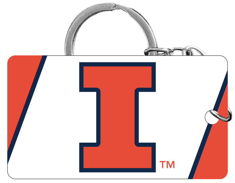 Illinois Fighting Illini Acrylic Keychain 1.5" x 2.75" Officially Licensed Collegiate Product 2-Pack