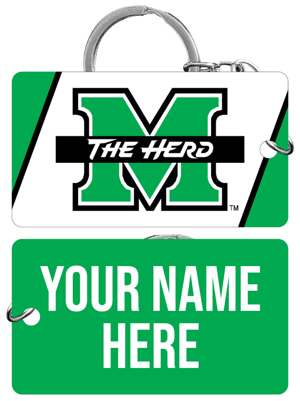 Marshall Thundering Herd Customizable Acrylic Keychain 1.5" x 2.75" Officially Licensed Collegiate Product 2-Pack