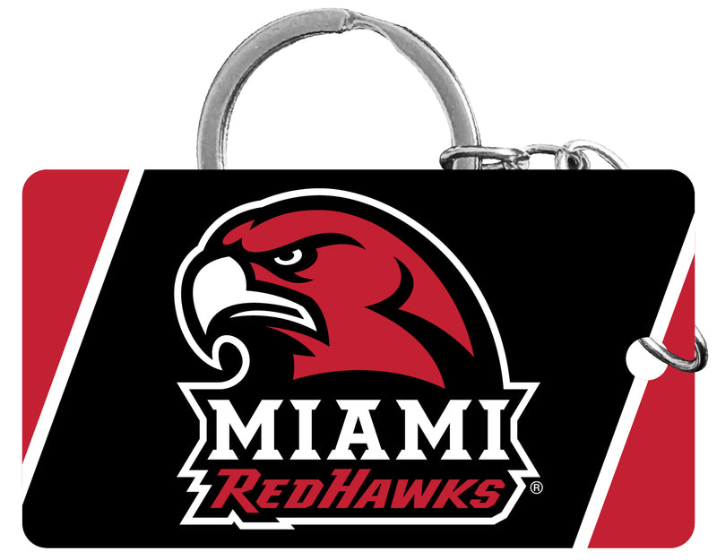 Miami University of Ohio Acrylic Keychain 1.5" x 2.75" Officially Licensed Collegiate Product 2-Pack