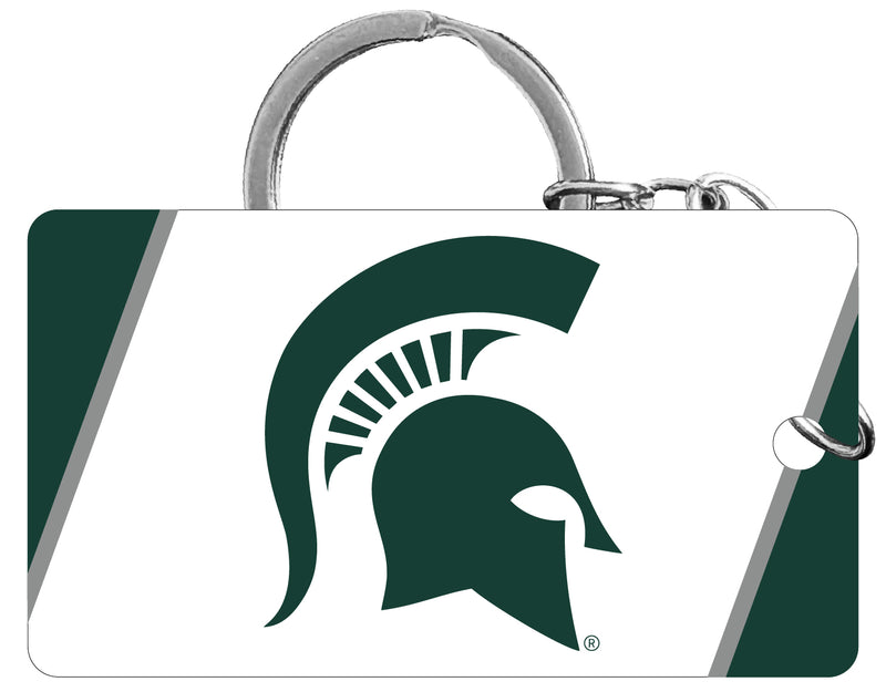 Michigan State Spartans Acrylic Keychain 1.5" x 2.75" Officially Licensed Collegiate Product 4-Pack