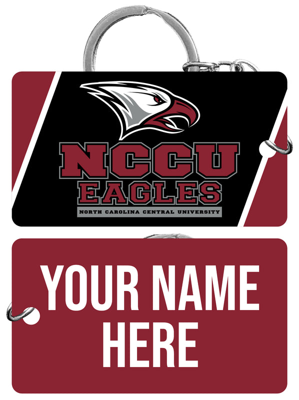 North Carolina Central Eagles Customizable Acrylic Keychain 1.5" x 2.75" Officially Licensed Collegiate Product 2-Pack