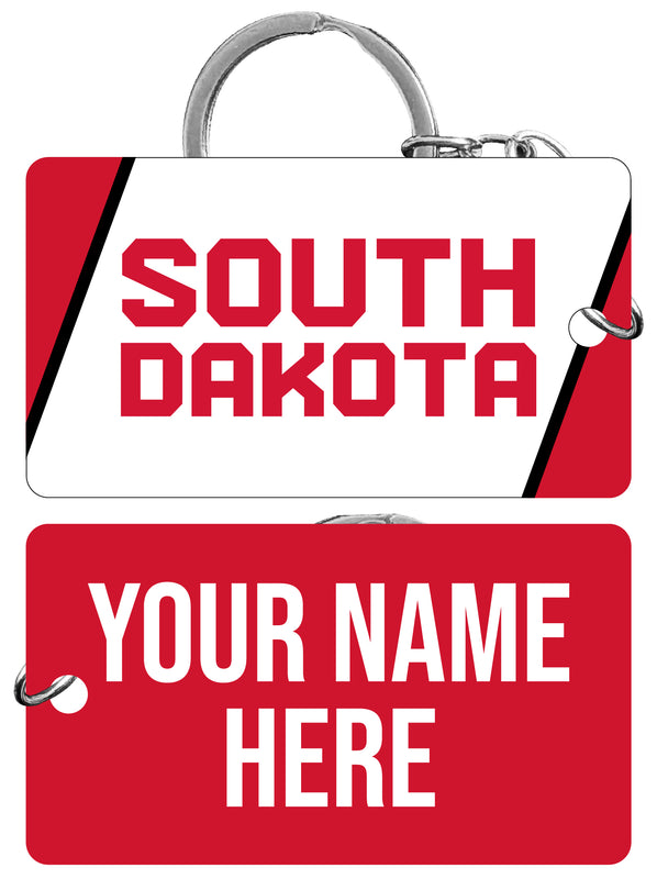 South Dakota Coyotes Customizable Acrylic Keychain 1.5" x 2.75" Officially Licensed Collegiate Product Single
