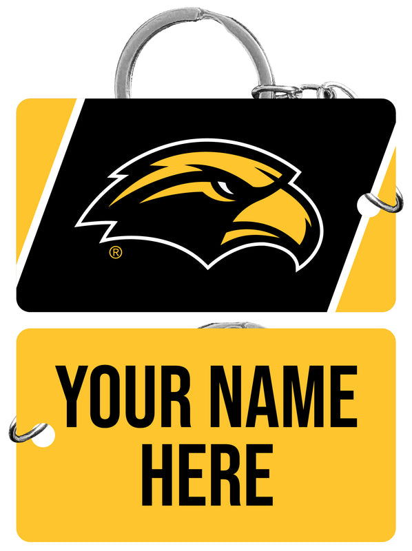 Southern Mississippi Golden Eagles Customizable Acrylic Keychain 1.5" x 2.75" Officially Licensed Collegiate Product 4-Pack
