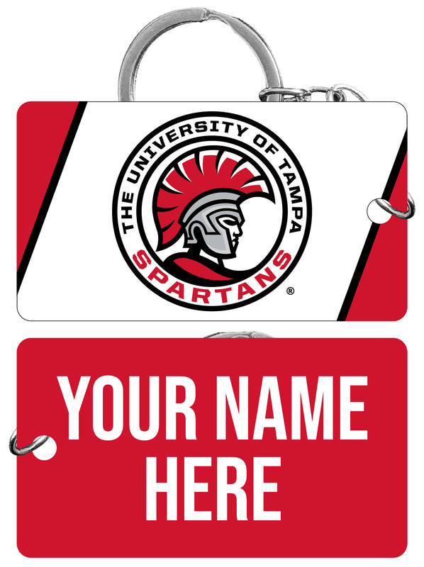 University of Tampa Spartans Customizable Acrylic Keychain 1.5" x 2.75" Officially Licensed Collegiate Product 4-Pack
