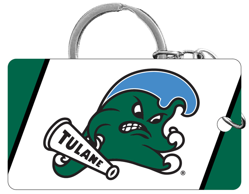 Tulane University Green Wave Acrylic Keychain 1.5" x 2.75" Officially Licensed Collegiate Product 4-Pack