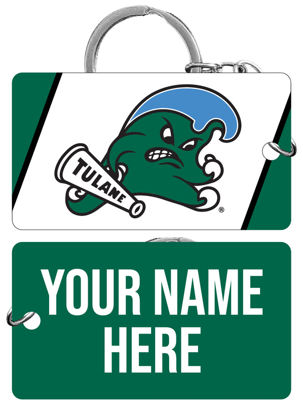 Tulane University Green Wave Customizable Acrylic Keychain 1.5" x 2.75" Officially Licensed Collegiate Product 4-Pack