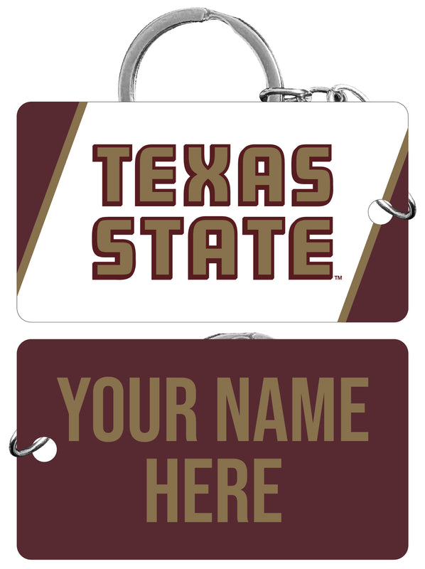 Texas State Bobcats Customizable Acrylic Keychain 1.5" x 2.75" Officially Licensed Collegiate Product 4-Pack