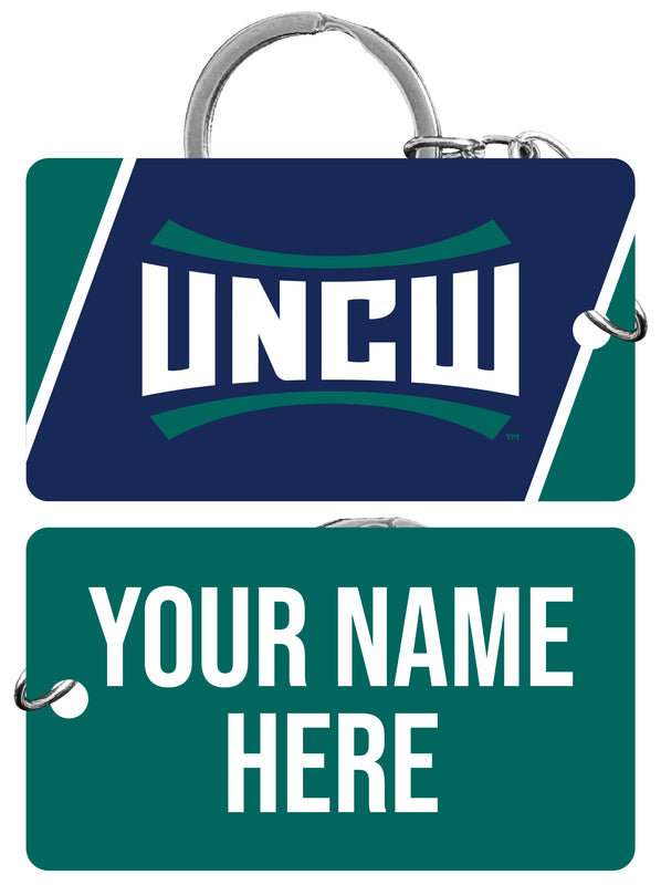 North Carolina Wilmington Seahawks Customizable Acrylic Keychain 1.5" x 2.75" Officially Licensed Collegiate Product Single