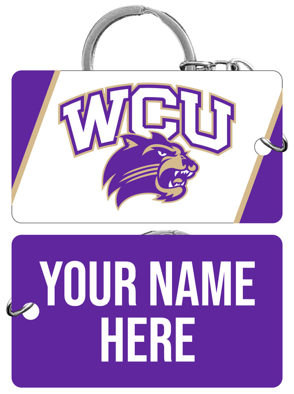 Western Carolina University Customizable Acrylic Keychain 1.5" x 2.75" Officially Licensed Collegiate Product 4-Pack