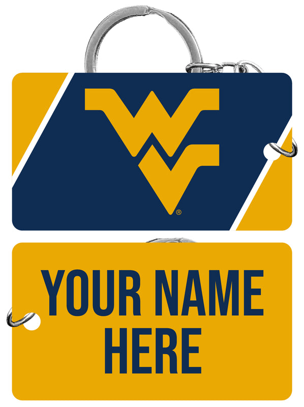 West Virginia Mountaineers Customizable Acrylic Keychain 1.5" x 2.75" Officially Licensed Collegiate Product 4-Pack