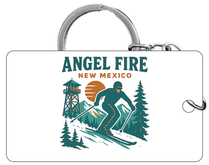 Angel Fire New Mexico Vintage Design Souvenir Acrylic Keychain (1.5" x 2.75")