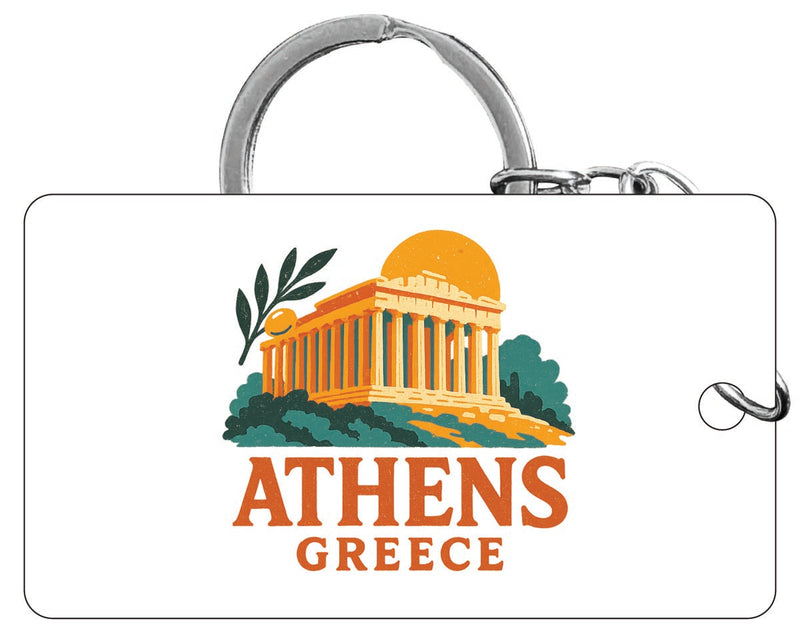 Athens Greece Vintage Design Souvenir Acrylic Keychain (1.5" x 2.75")