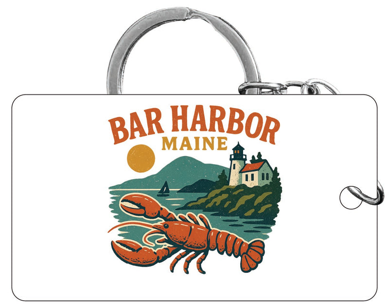 Bar Harbor Maine Vintage Design Souvenir Acrylic Keychain (1.5" x 2.75")