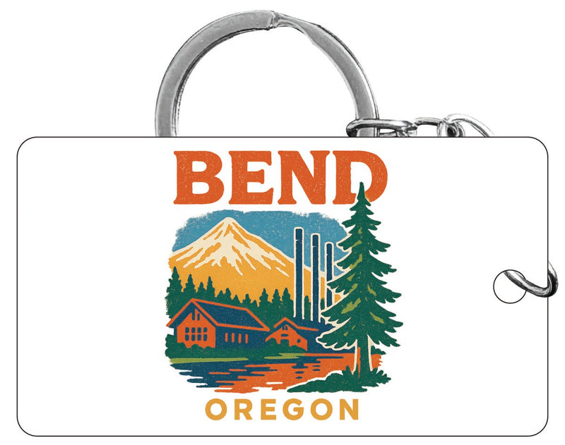 Bend Oregon Vintage Design Souvenir Acrylic Keychain (1.5" x 2.75")
