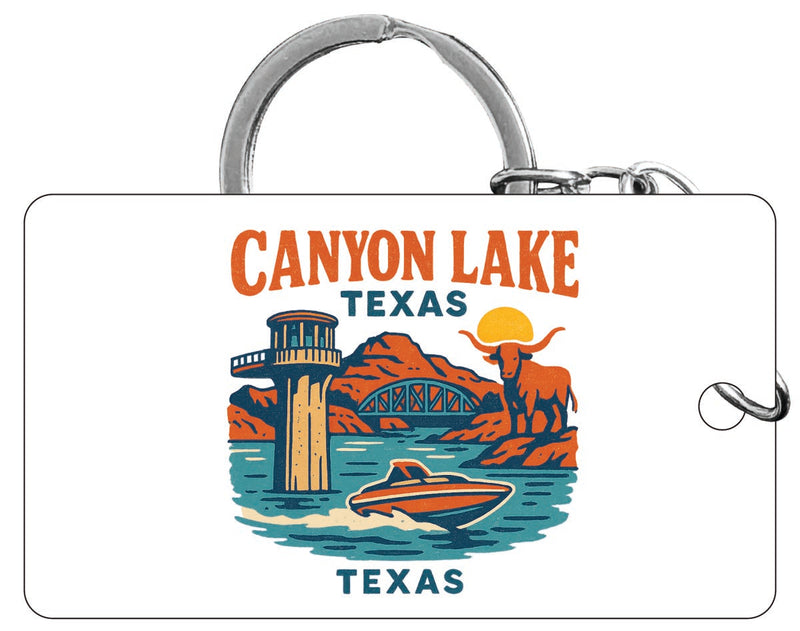 Canyon Lake Texas Vintage Design Souvenir Acrylic Keychain (1.5" x 2.75")