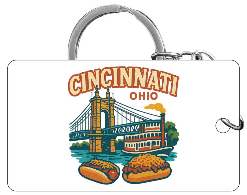 Cincinnati Ohio Vintage Design Souvenir Acrylic Keychain (1.5" x 2.75")