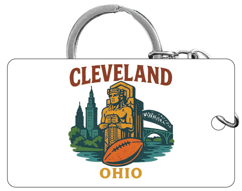 Cleveland Ohio Vintage Design Souvenir Acrylic Keychain (1.5" x 2.75")