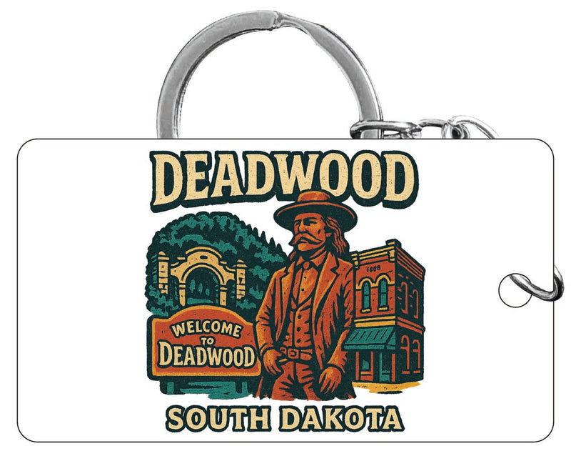 Deadwood South Dakota Vintage Design Souvenir Acrylic Keychain (1.5" x 2.75")