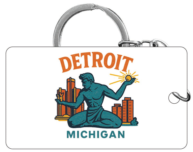 Detroit Michigan Vintage Design Souvenir Acrylic Keychain (1.5" x 2.75")