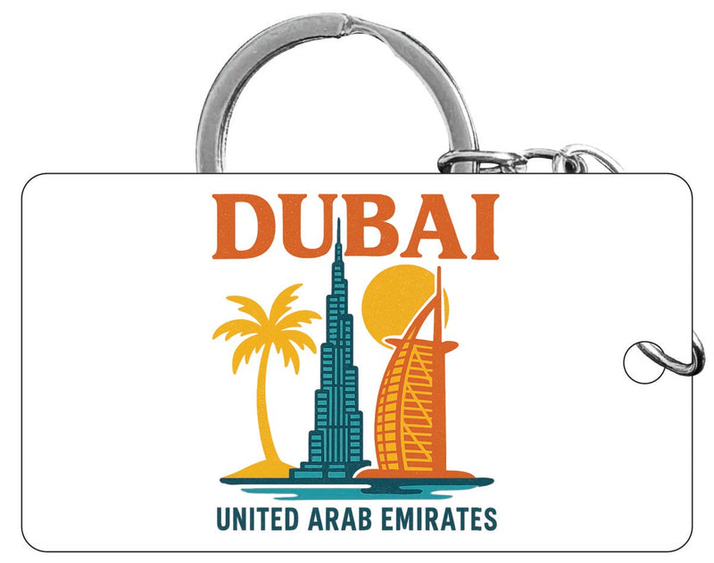 Dubai United Arab Emirates Vintage Design Souvenir Acrylic Keychain (1.5" x 2.75")