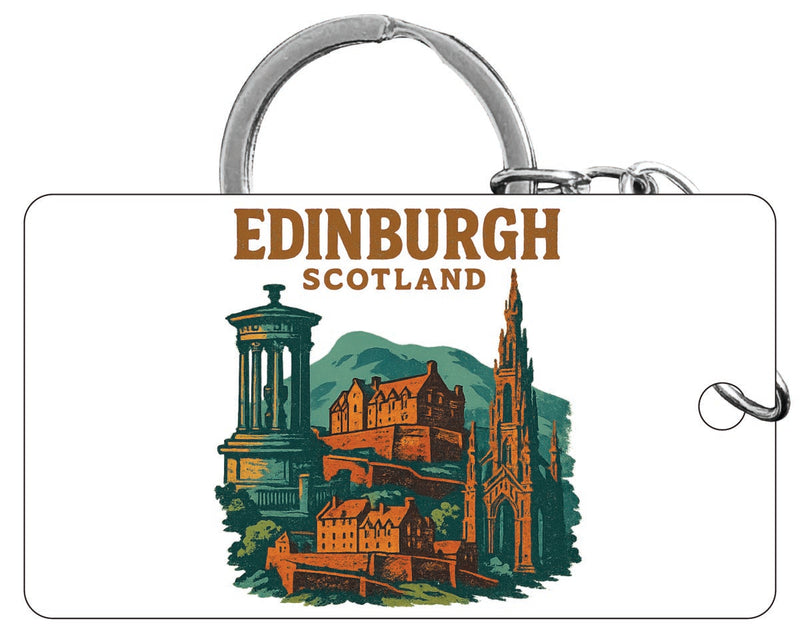 Edinburgh Scotland Vintage Design Souvenir Acrylic Keychain (1.5" x 2.75")