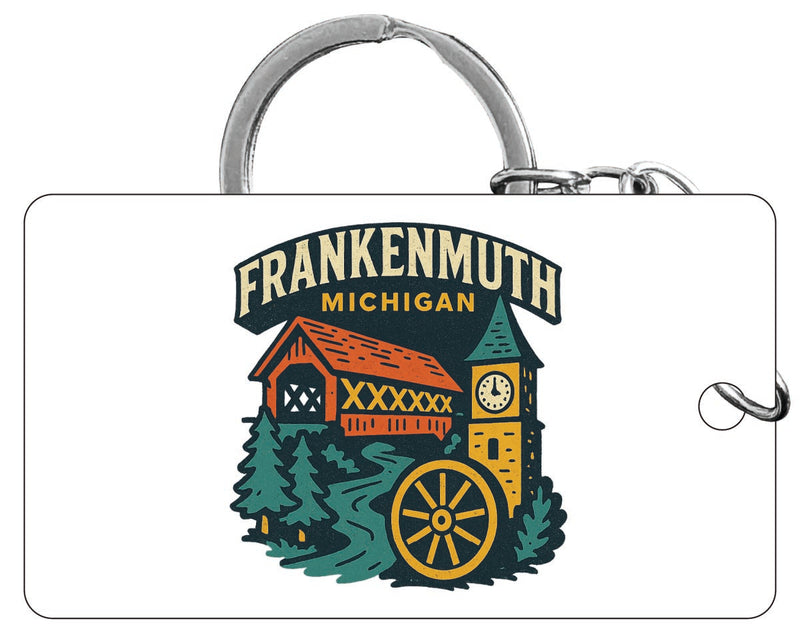 Frankenmuth Michigan Vintage Design Souvenir Acrylic Keychain (1.5" x 2.75")