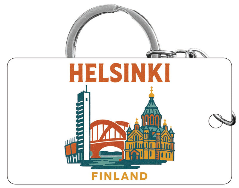 Helsinki Finland Vintage Design Souvenir Acrylic Keychain (1.5" x 2.75")