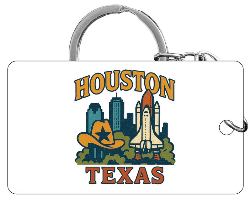Houston Texas Vintage Design Souvenir Acrylic Keychain (1.5" x 2.75")