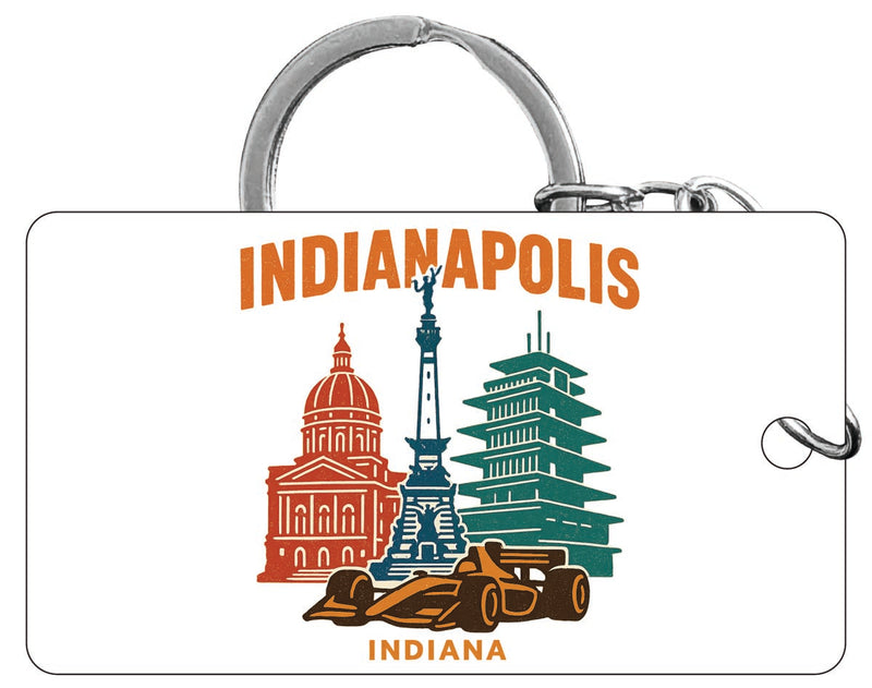 Indianapolis Indiana Vintage Design Souvenir Acrylic Keychain (1.5" x 2.75")