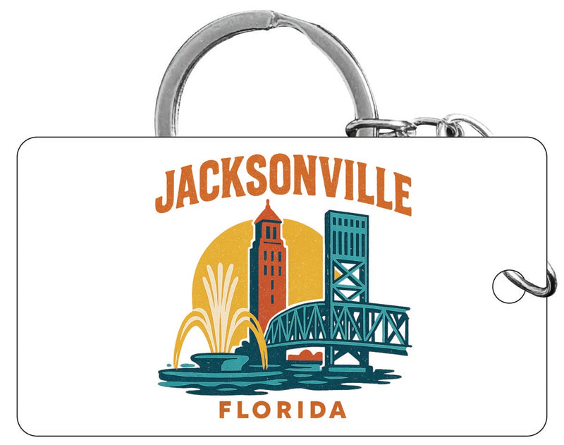 Jacksonville Florida Vintage Design Souvenir Acrylic Keychain (1.5" x 2.75")