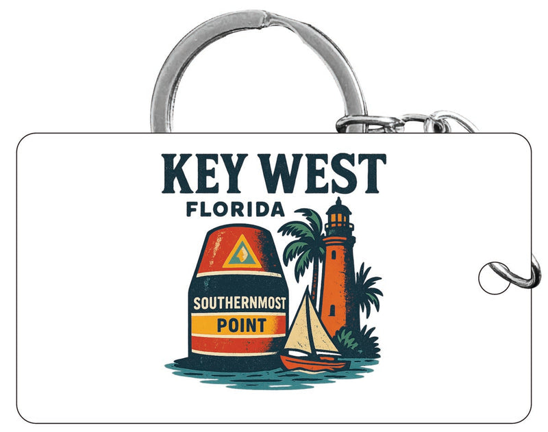 Key West Florida Vintage Design Souvenir Acrylic Keychain (1.5" x 2.75")