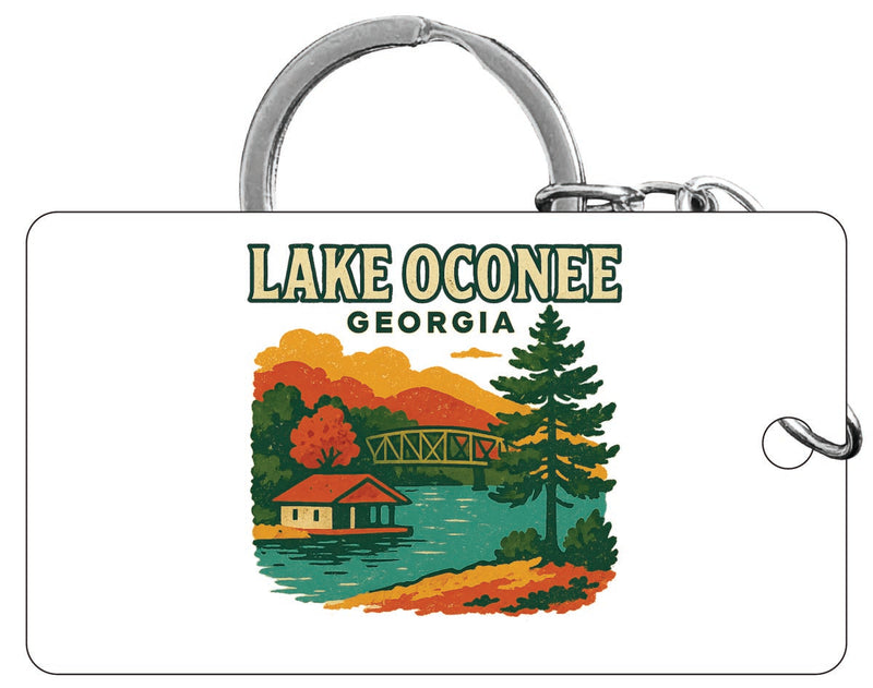 Lake Oconee Georgia Vintage Design Souvenir Acrylic Keychain (1.5" x 2.75")