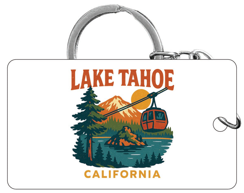 Lake Tahoe California Vintage Design Souvenir Acrylic Keychain (1.5" x 2.75")