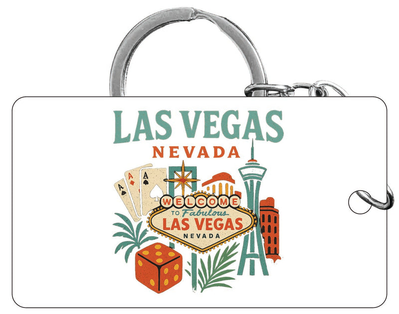Las Vegas Nevada Vintage Design Souvenir Acrylic Keychain (1.5" x 2.75")