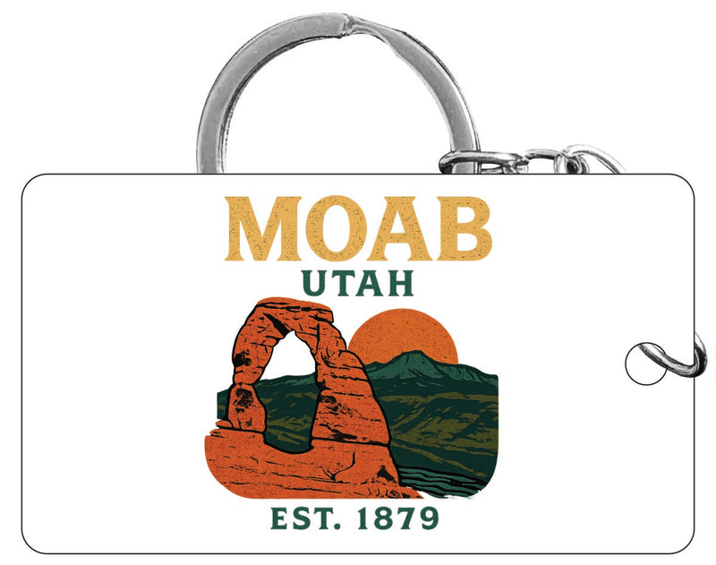 Moab Utah Vintage Design Souvenir Acrylic Keychain (1.5" x 2.75")