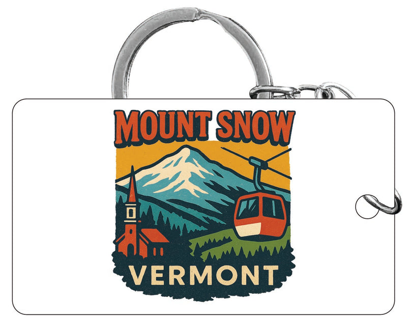 Mount Snow Vermont Vintage Design Souvenir Acrylic Keychain (1.5" x 2.75")