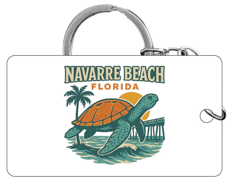 Navarre Beach Florida Vintage Design Souvenir Acrylic Keychain (1.5" x 2.75")