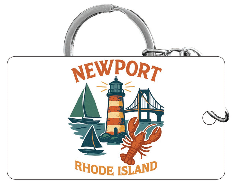 Newport Rhode Island Vintage Design Souvenir Acrylic Keychain (1.5" x 2.75")