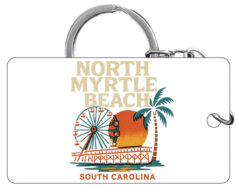 North Myrtle Beach South Carolina Vintage Design Souvenir Acrylic Keychain (1.5" x 2.75")
