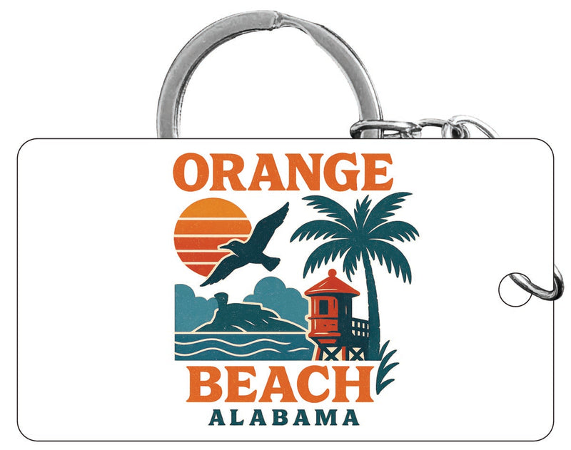 Orange Beach Alabama Vintage Design Souvenir Acrylic Keychain (1.5" x 2.75")