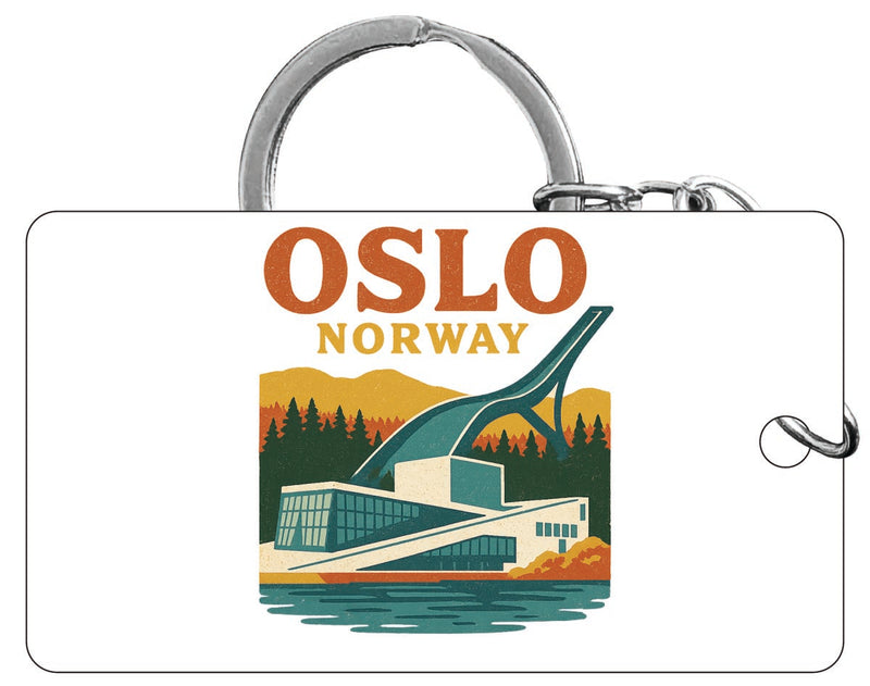 Oslo Norway Vintage Design Souvenir Acrylic Keychain (1.5" x 2.75")