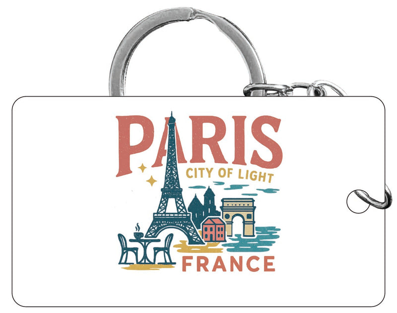 Paris France Vintage Design Souvenir Acrylic Keychain (1.5" x 2.75")